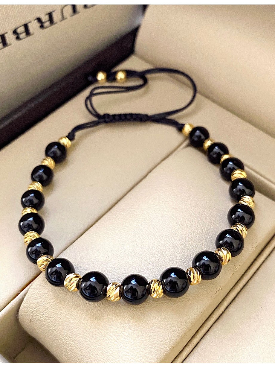 Bratara dama model deosebit cu piatra semipretioasa Onix si design simplu