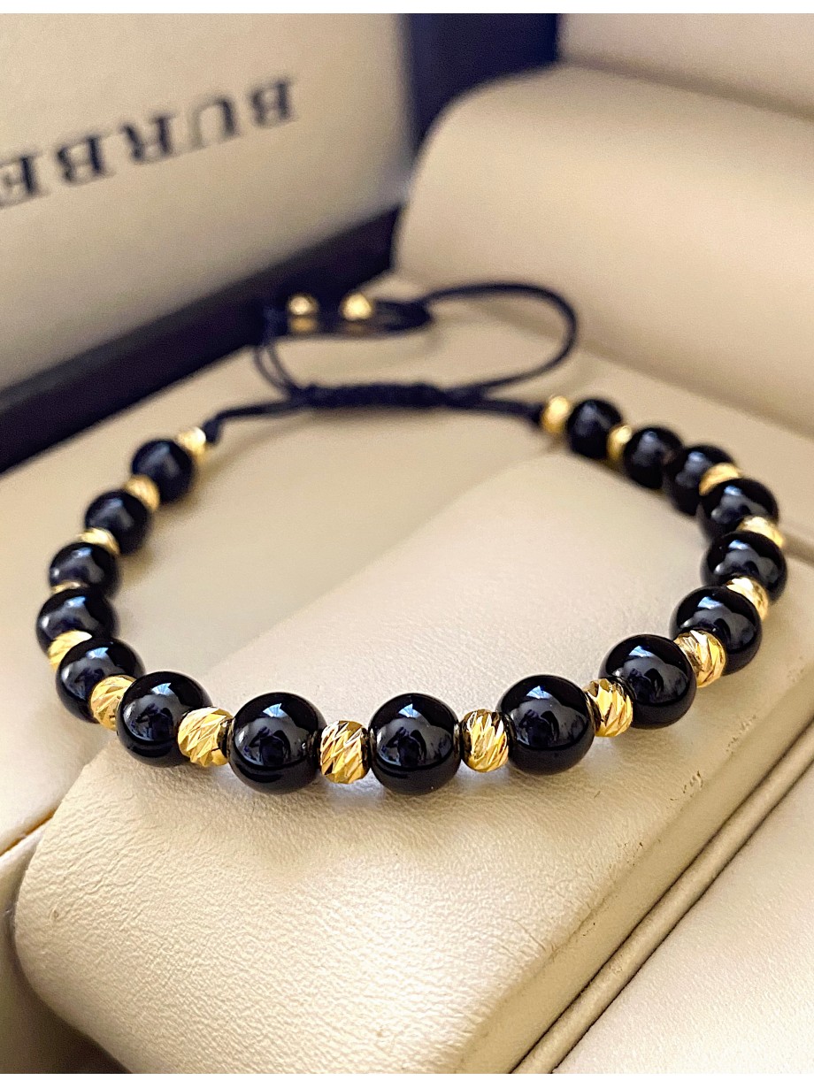 Bratara dama model deosebit cu piatra semipretioasa Onix si design simplu