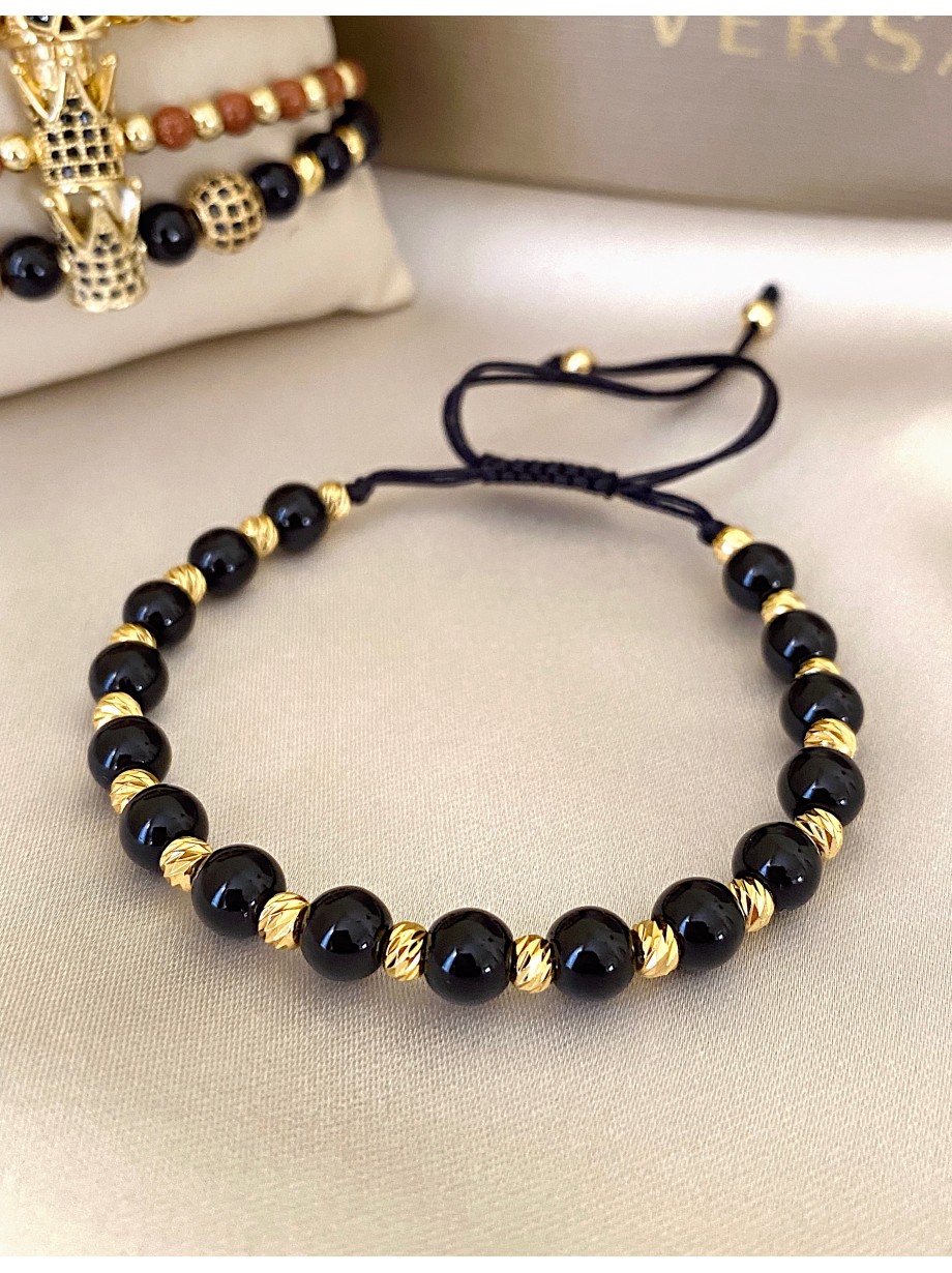 Bratara dama model deosebit cu piatra semipretioasa Onix si design simplu