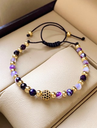 Bratara dama model deosebit cu piatra semipretioasa Agata mov si design special biluta