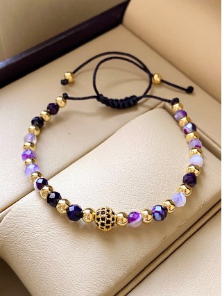 Bratara dama model deosebit cu piatra semipretioasa Agata mov si design special biluta