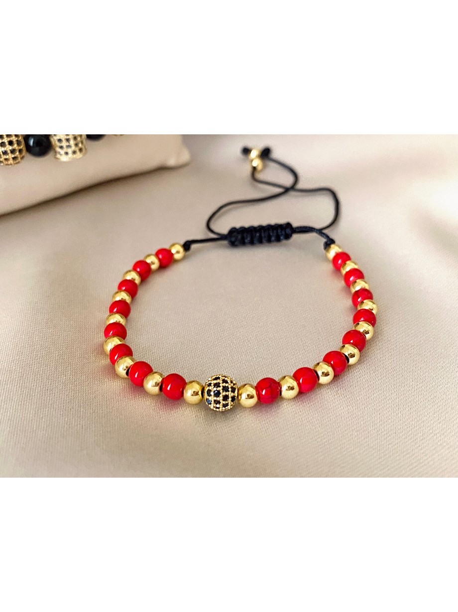 Bratara dama model deosebit cu piatra semipretioasa Howlit si design special cu biluta