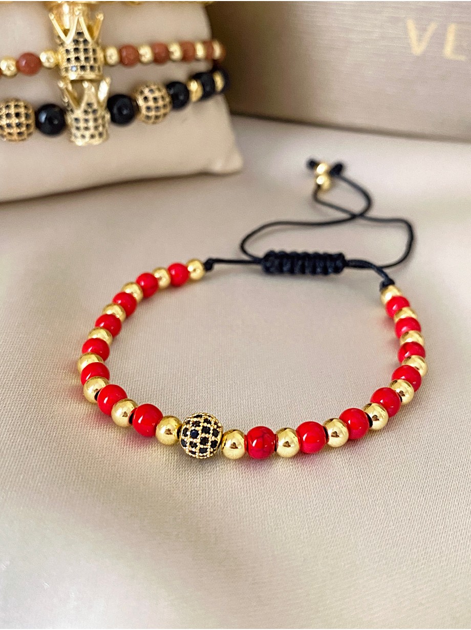 Bratara dama model deosebit cu piatra semipretioasa Howlit si design special cu biluta