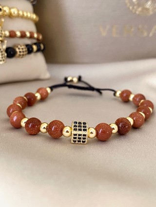 Bratara dama model deosebit cu piatra semipretioasa Piatra soarelul si design special patrat