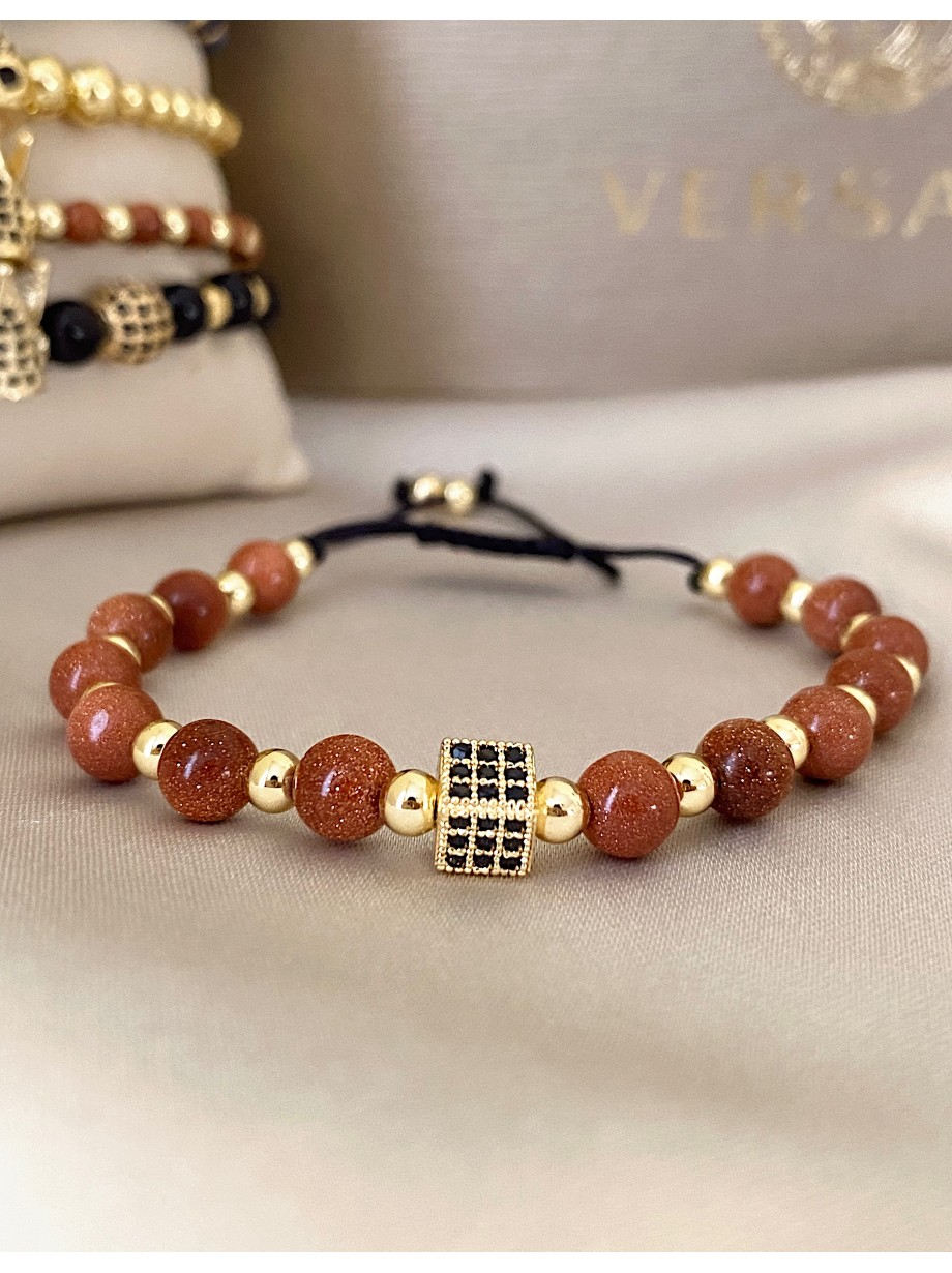 Bratara dama model deosebit cu piatra semipretioasa Piatra soarelul si design special patrat