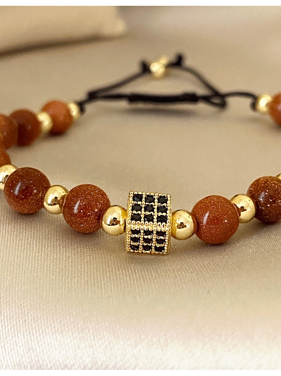 Bratara dama model deosebit cu piatra semipretioasa Piatra soarelul si design special patrat