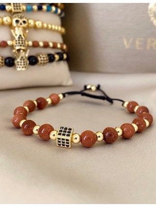 Bratara dama model deosebit cu piatra semipretioasa Piatra soarelul si design special patrat