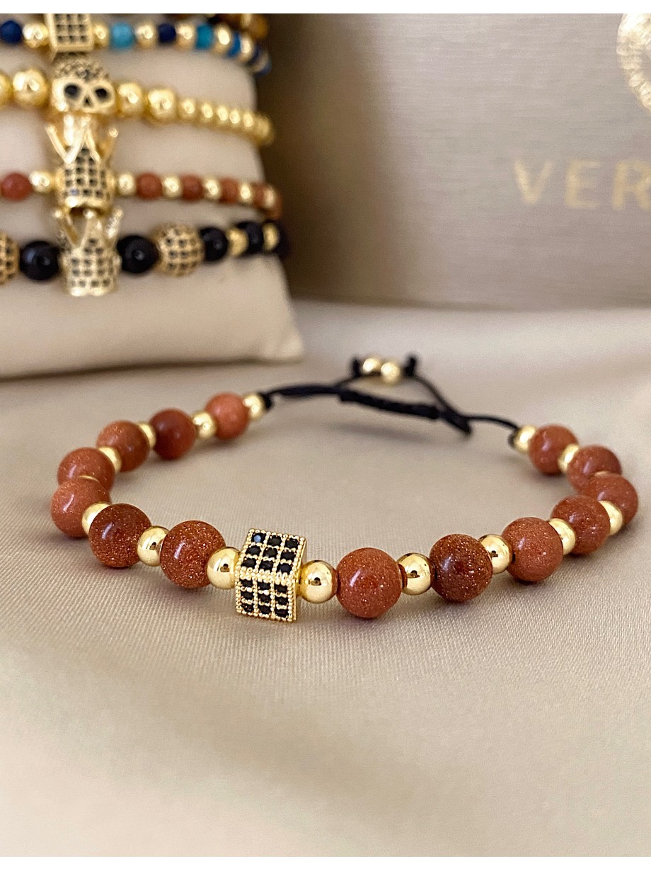 Bratara dama model deosebit cu piatra semipretioasa Piatra soarelul si design special patrat