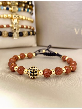 Bratara dama model deosebit cu piatra semipretioasa Piatra Soarelul si design special coroana