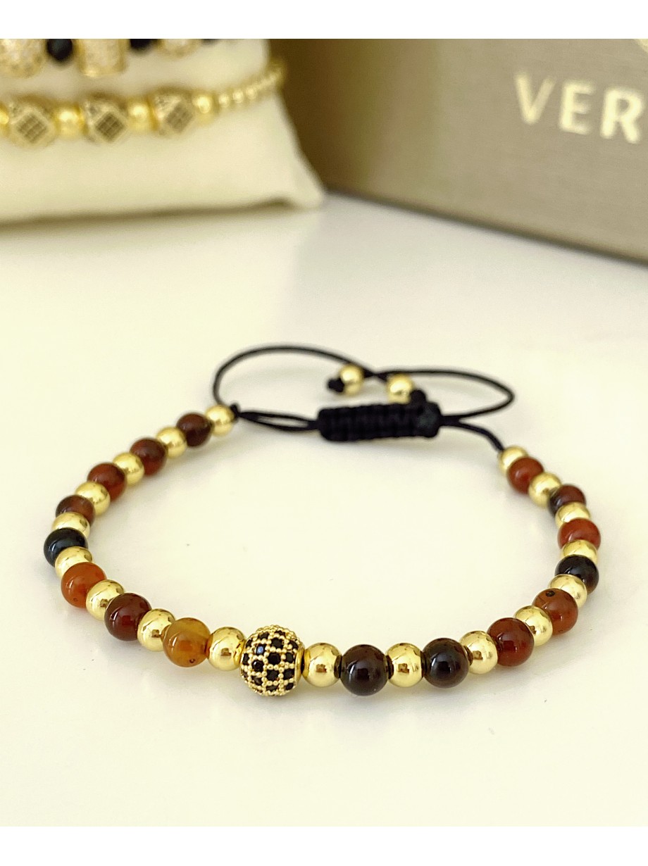 Bratara dama model deosebit cu piatra semipretioasa Ochi de tigru si design special biluta