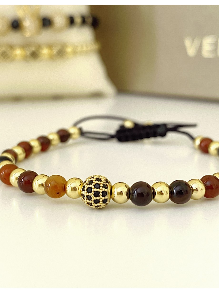 Bratara dama model deosebit cu piatra semipretioasa Ochi de tigru si design special biluta