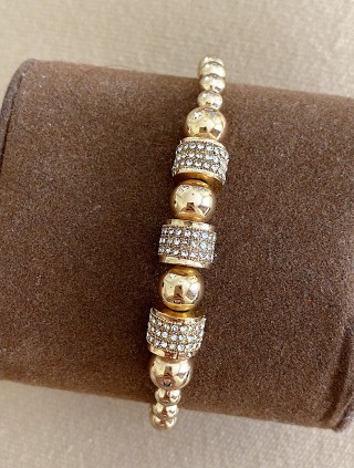 Bratara dama model deosebit cu margele aurii si 3 cercuri