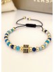 Bratara dama model deosebit cu piatra semipretioasa Agata albastra si design special patrat