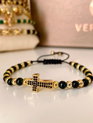 Bratara dama model deosebit cu piatra semipretioasa Piatra lunii si design special cruciulita