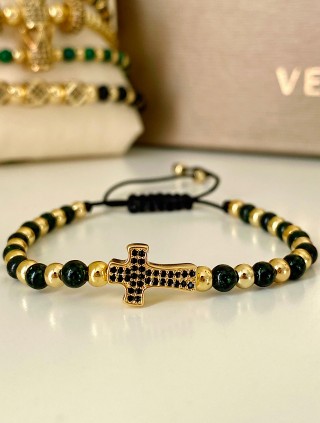 Bratara dama model deosebit cu piatra semipretioasa Piatra lunii si design special cruciulita