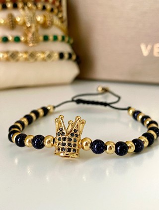 Bratara dama model deosebit cu piatra semipretioasa Piatra lunii si design special coroana