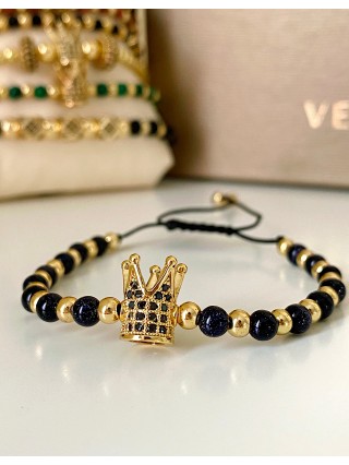 Bratara dama model deosebit cu piatra semipretioasa Piatra lunii si design special coroana