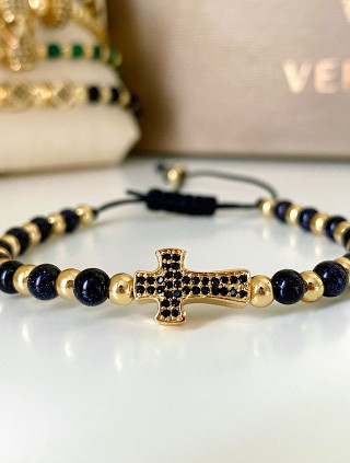 Bratara dama model deosebit cu piatra semipretioasa Piatra lunii si design special cruciulita