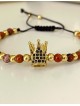 Bratara dama model deosebit cu piatra semipretioasa Ochi de tigru si design special coroana