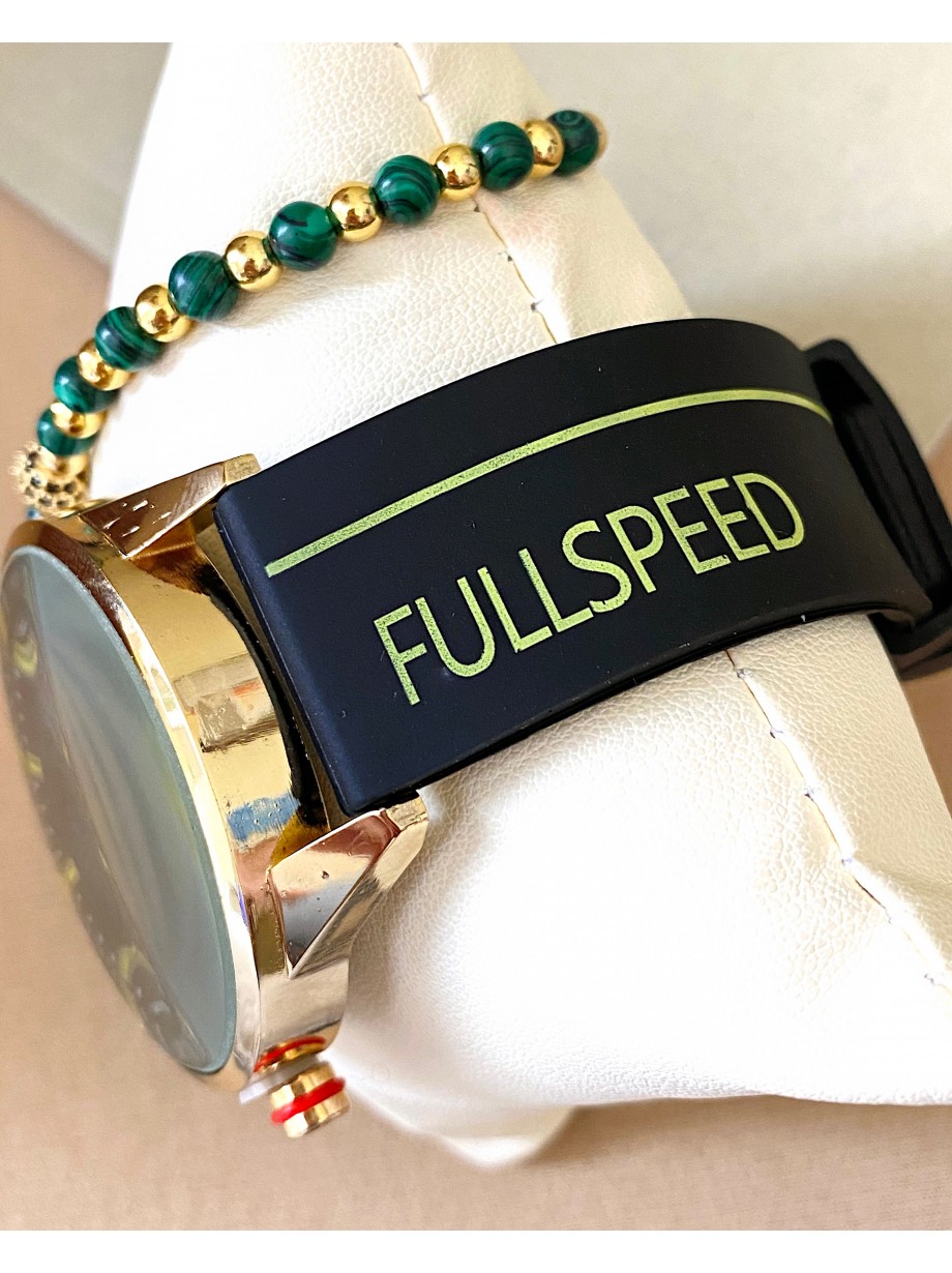 Ceas barbat negru cu bratara din piele ecologica si cadran negru