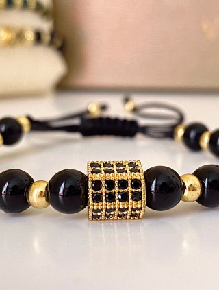 Bratara dama model deosebit cu piatra semipretioasa Piatra lunii si design special hexagon