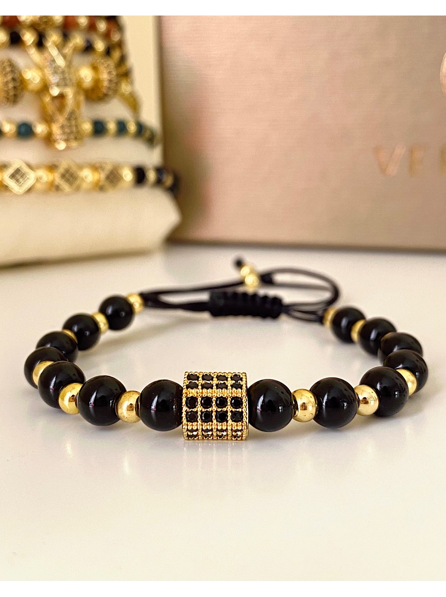 Bratara dama model deosebit cu piatra semipretioasa Piatra lunii si design special hexagon