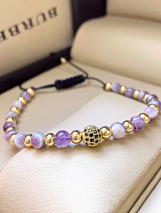 Bratara dama model deosebit cu piatra semipretioasa Agata mov si design special biluta