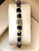 Bratara dama model deosebit cu margele negre si forma geometrica cu pietricele negre