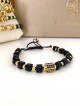 Bratara dama model deosebit cu margele negre si forma geometrica cu pietricele negre