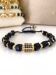 Bratara dama model deosebit cu margele negre si forma geometrica cu pietricele negre