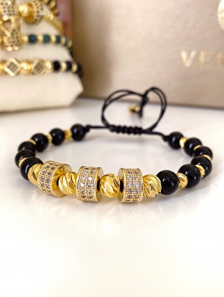 Bratara dama model deosebit cu piatra semipretioasa Piatra lunii si design 3 cercuri