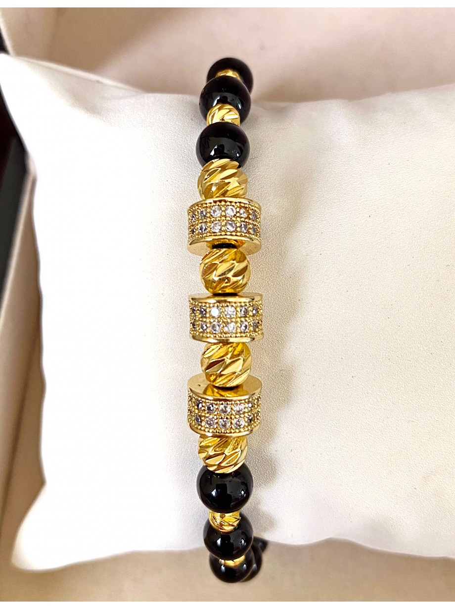 Bratara dama model deosebit cu piatra semipretioasa Piatra lunii si design 3 cercuri