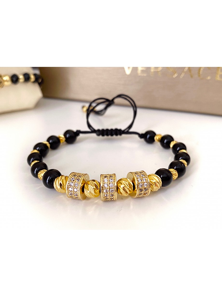 Bratara dama model deosebit cu piatra semipretioasa Piatra lunii si design 3 cercuri