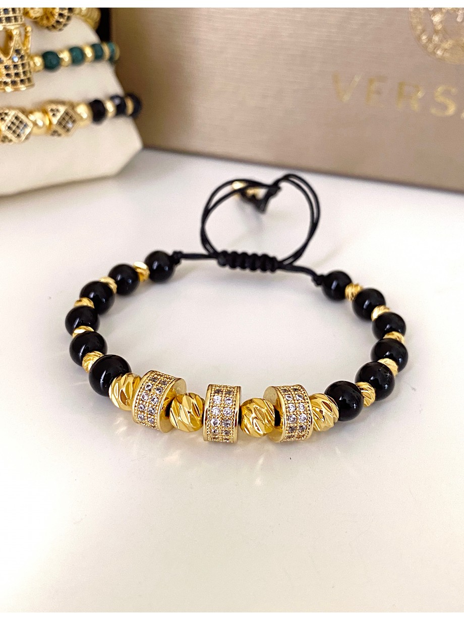 Bratara dama model deosebit cu piatra semipretioasa Piatra lunii si design 3 cercuri