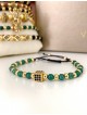 Bratara dama model deosebit cu piatra semipretioasa Malachit si design special patrat