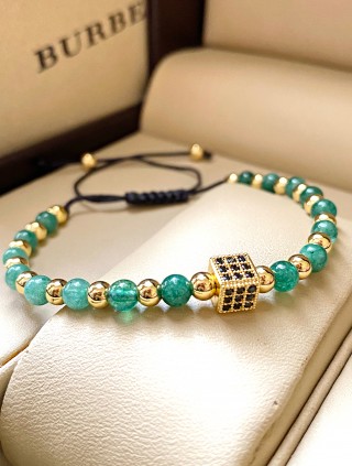 Bratara dama model deosebit cu piatra semipretioasa Malachit si design special patrat