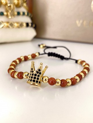 Bratara dama model deosebit cu piatra semipretioasa Piatra Soarelul si design special coroana