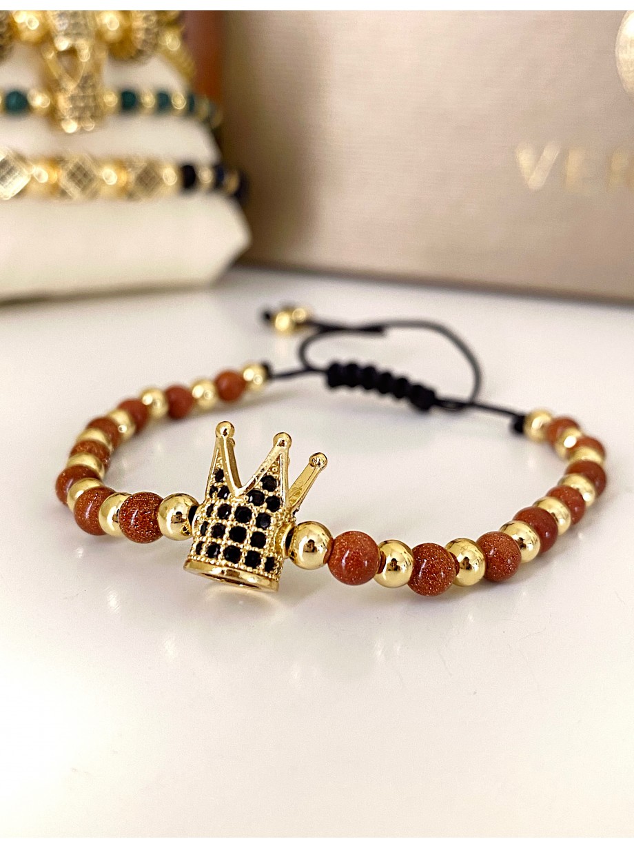 Bratara dama model deosebit cu piatra semipretioasa Piatra Soarelul si design special coroana