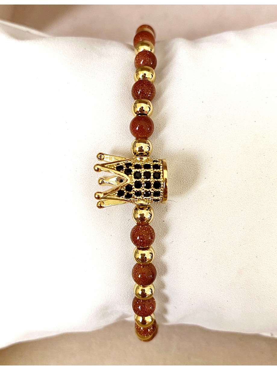 Bratara dama model deosebit cu piatra semipretioasa Piatra Soarelul si design special coroana