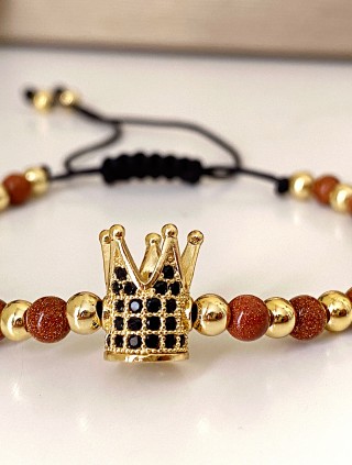 Bratara dama model deosebit cu piatra semipretioasa Piatra Soarelul si design special coroana