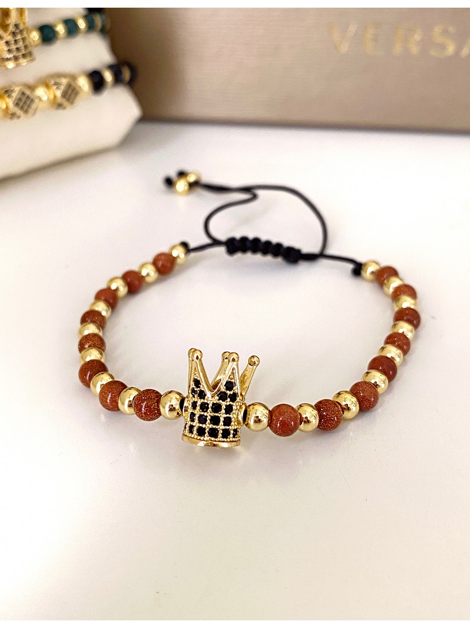 Bratara dama model deosebit cu piatra semipretioasa Piatra Soarelul si design special coroana