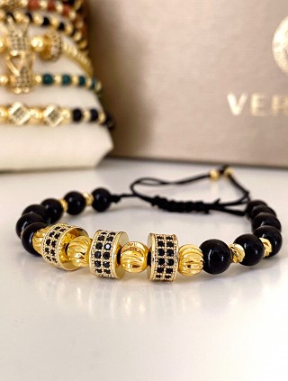 Bratara dama model deosebit cu piatra semipretioasa Piatra lunii si design special 3 cercuri