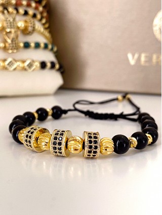 Bratara dama model deosebit cu piatra semipretioasa Piatra lunii si design special 3 cercuri