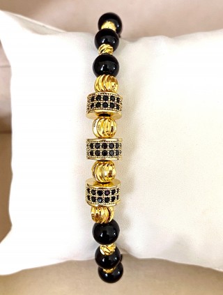 Bratara dama model deosebit cu piatra semipretioasa Piatra lunii si design special 3 cercuri