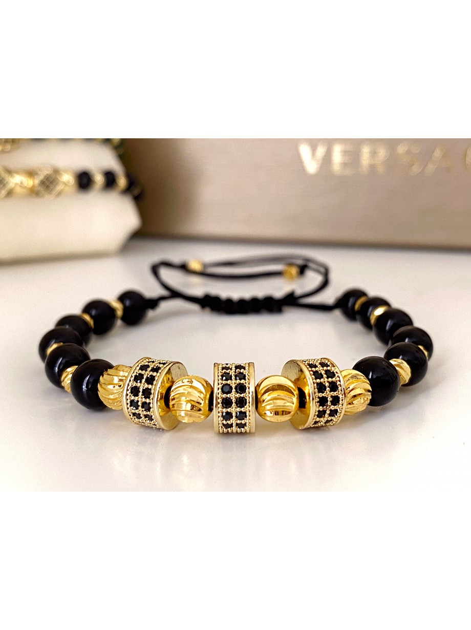 Bratara dama model deosebit cu piatra semipretioasa Piatra lunii si design special 3 cercuri