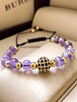 Bratara dama model deosebit cu piatra semipretioasa Agata mov si design special biluta