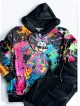 Trening dama din catifea cu pantaloni lungi cu snur si bluza cu gluga imprimeu MINNIE MOUSE roz