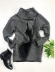 Cardigan dama gros ieftin gri cu guler inalt
