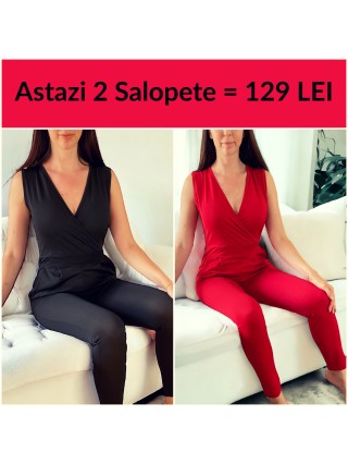 OFERTA 2 Salopete Dama Rosie si neagra 129 RON! Masurile S M L XL!