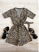 OFERTA acum Salopeta dama animal print casual eleganta si Ceas dama negru cu curea